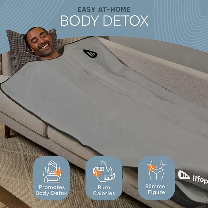 LifePro RejuvaWrap Far Infrared Sauna Blanket for Detox & Relaxation – Available in 5 Colors & 3 Models – Portable Sauna Blanket Infrared for Muscle Relief, Circulation & Recovery – 9 Heat Levels