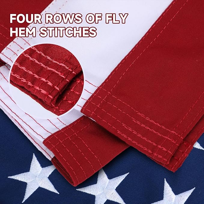 American Flag for Outside 4x6 Ft Upgraded Thickened Spun Polyester Series Fade-Resistant Ultra Durable Tear-Resistant Heavy Duty USA US Flags Heavy Duty , Embroidered Stars, Sewn Stripes, Brass Grommets