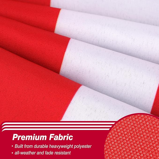 Poland Ensign Polish Flag 3x5 ft Outdoor, Double Sided 3 Ply Heavy Duty National Flag 100% Quality Polyester Polish Eagle Banner with Brass Grommets 4 Rows Stitches