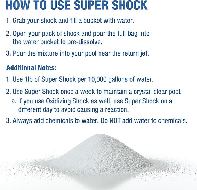 Doheny's Super Pool Shock | Pro-Grade Chlorine Shock, Quick-Dissolving, Fast-Acting 68% Cal-Hypo Granular Pool Shock | 6 x 1lb Bags, Proudly Made in The USA