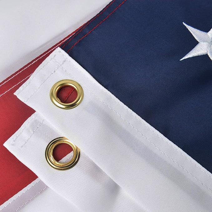 American Flag 5x8 Ft, American Flags for Outside, US USA Flag with Oxford Polyester Material, Vivid Color, Sewn Stripes, Brass Grommets, Embroidered Stars, Indoor/Outdoor for High Wind Use