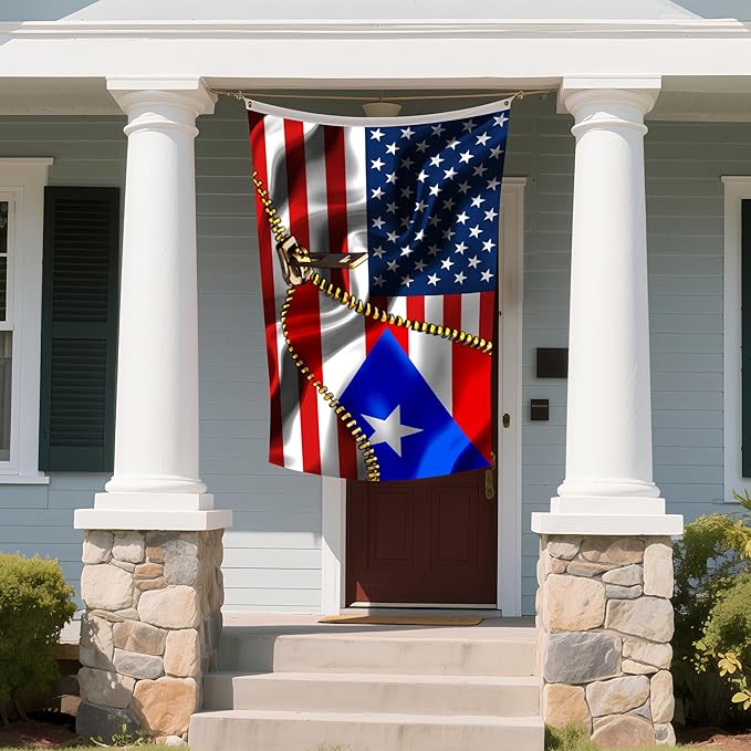 Vintage American America Usa Puerto Rico Puerto Rican Flags For Outside Yard 3x5 Ft Double Sided Printed 100d Polyester Lightweight Garden Welcome Outdoor Banner Brass Grommets