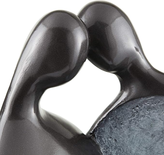 Modern Couple 47" High Large Indoor Outdoor Decor Black Resin Floor Fountain with Light LED Tall Standing Water Feature for Outside Garden Patio Yard Backyard Porch Deck Relaxation - John Timberland