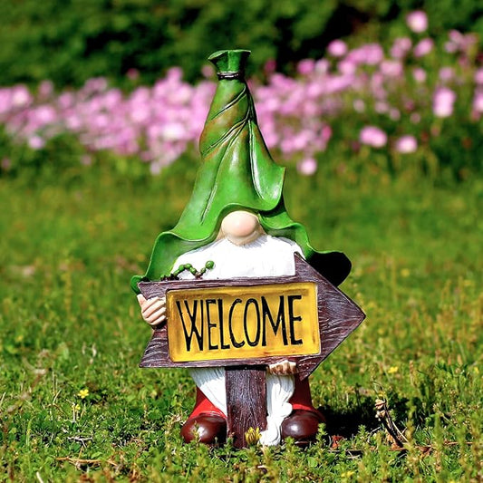 Solar Garden Gnomes Outdoor Garden Decor with Solar LED Light, Yard Graden Gnomes Decorations for Patio Lawn, Gifts for Mom, Gnomes Gifts for Women (Gnomes)