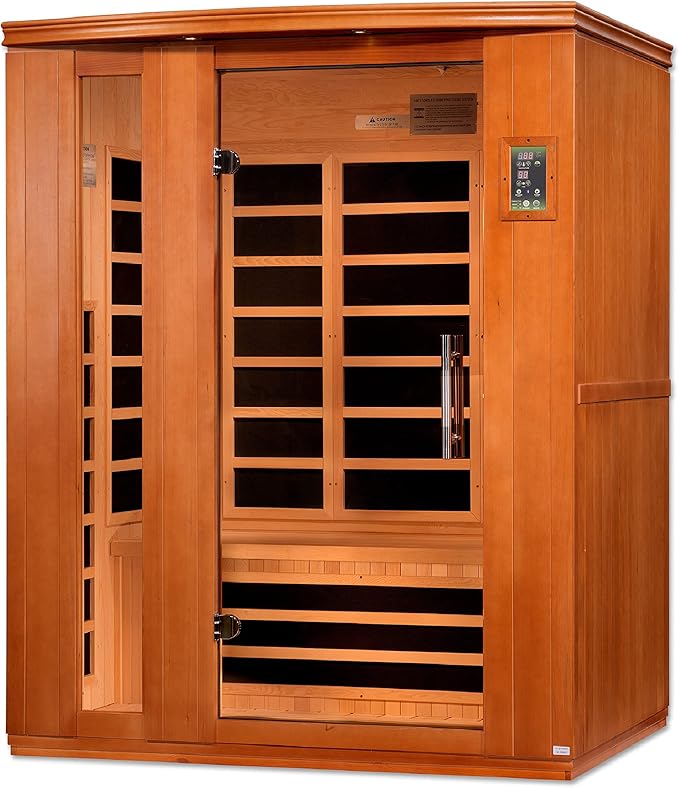 Dynamic Lugano 3-Person Low EMF (Under 8MG) FAR Infrared Sauna (Canadian Hemlock)