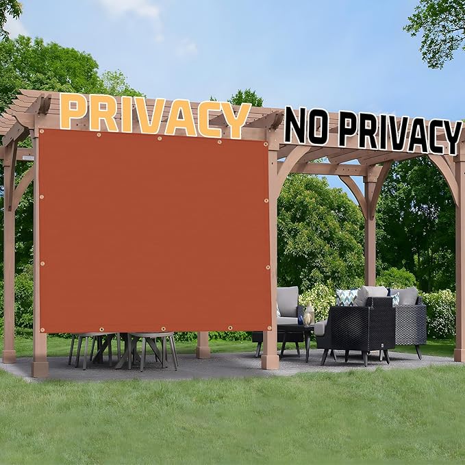SUNNY GUARD Shade Cloth Custom Size 16x24 FT Sun Shade Screen Fabric Shade Cover Tarp with Grommets for Pergola Backyard Garden, Terra(We Customized)