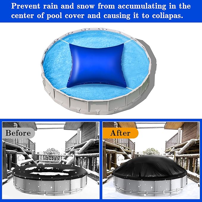 Sfcddtlg 7.8 x 6.3 Ft Large Pool Pillows for Above Ground Pools- Rectangle Winter Pool Cover Air Pillow- Inflatable Swimming Pool Closing Winter Pillow with Ropes for Support Pool Covers