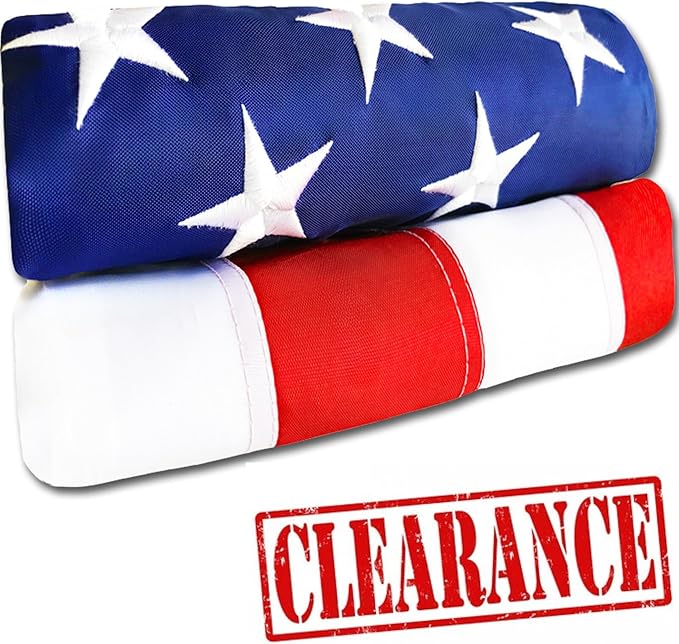 American Flag - Heavy-Duty US Flag - Embroidered Stars - Nylon USA Flag Built for Outdoors - Sewn Stripes - UV Protection - Brass Grommets (3x5 ft)