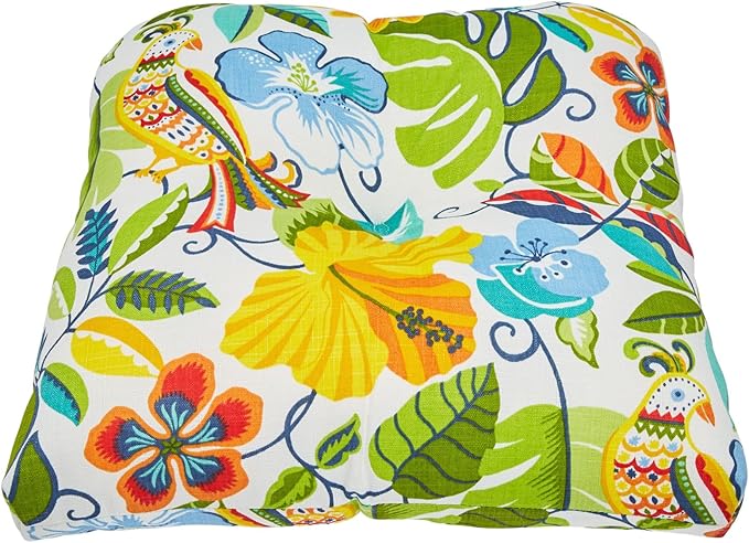 BrylaneHome Tufted Chair Cushion - 18" L x 17" W x 3" H - Patio & Outdoor - Patio & Outdoor - Water, Stain & Fade Resistant - Carolina