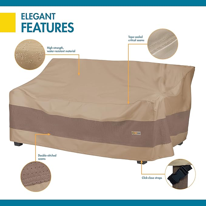 DUCKCOVERS Elegant Water-Resistant 104 Inch Patio Sofa Cover, Patio Furniture Covers