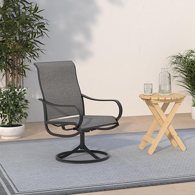 Sophia & William Patio Dining Chairs Patio Swivel Chairs 4 Pieces Quick Dry Textilene Patio Chairs Outdoor Furniture Support 300lbs for Lawn Garden Backyard Weather Resistant
