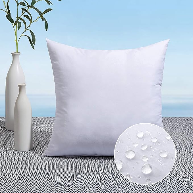 MIULEE 20x20 Pillow Insert Throw Pillow Insert, Outdoor Pillows Water-Resistant Premium Outdoor Pillow Stuffer Sham Square for Couch Sofa Patio Furniture Cushion Porch Swing
