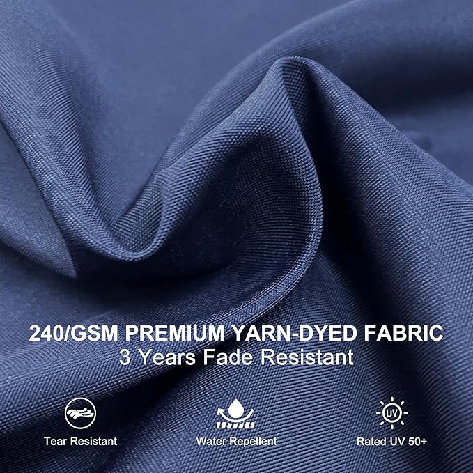 PURPLE LEAF 10 Feet Patio Umbrella Outdoor Round Umbrella Large Cantilever Umbrella Windproof Offset Heavy Duty Sun for Garden Deck Pool Patio, Navy Blue