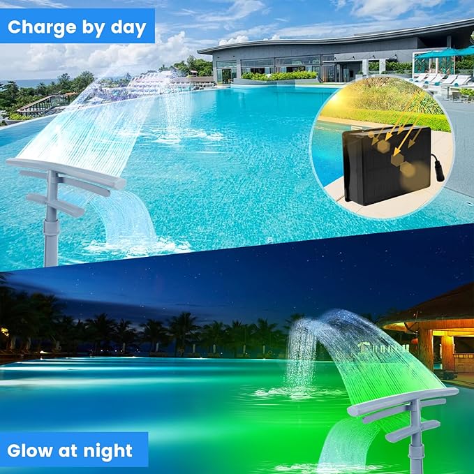 Pool Fountain for Above and Inground Pools,Upgraded Dual Spray Pool Aerator with 9-Color LED Lights and 4 Modes, 360° Adjustable Pool Sprinkler Fountain Pool Cooler Pool Accessories Pool Decor