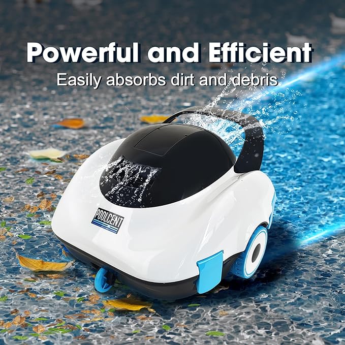 Robotic Pool Cleaner, Cordless Pool Vacuum with 19 GPM Powerful Suction, 2H Runtime and 3H Fast Charging, Dual Filters, Self-Parking, for Above Ground& In Ground Pools Up to 870 sq.ft