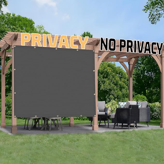 SUNNY GUARD Shade Cloth Custom Size 16x18 FT Sun Shade Screen Fabric Shade Cover Tarp with Grommets for Pergola Backyard Garden, Dark Grey(We Customized)