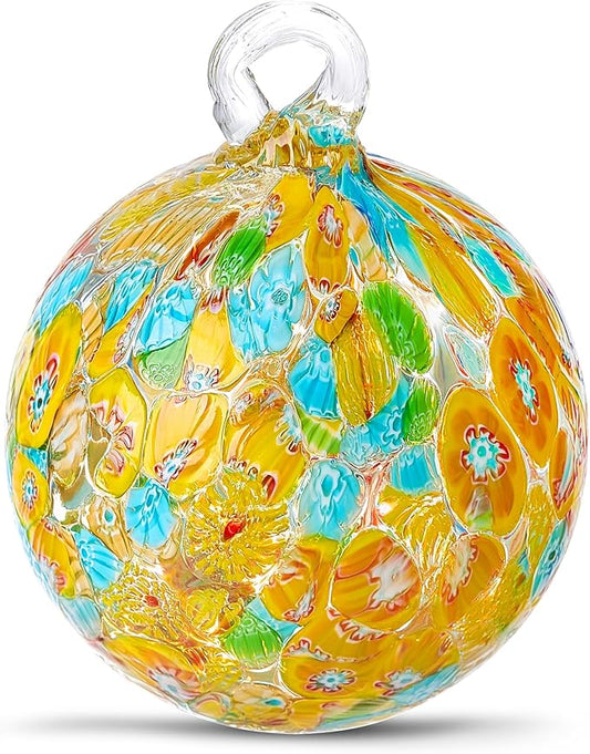 Hand Blown Glass Witch Ball,Glass Ornament Hanging Garden Gazing Ball Indoor Outdoor Home Décor. (5)