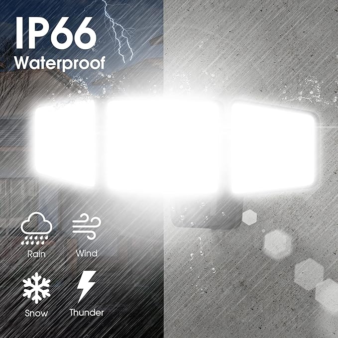 LED Flood Lights Outdoor 120W, 12000lm LED Security Light, High Brightness 4500K Warm White Light with IP66 Waterproof Exterior Floodlights for Yard, Garden,Playground