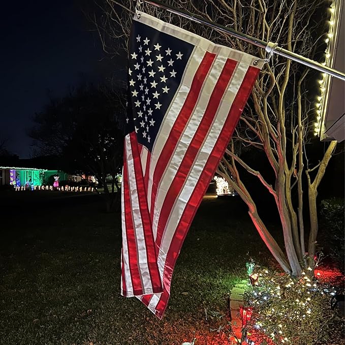 Homissor American Flags for Outside US Flag 3x5 Heavy Duty Outdoor USA Banner Embroidered Stars High Wind All Weather Sewn Stripes Brass Grommets