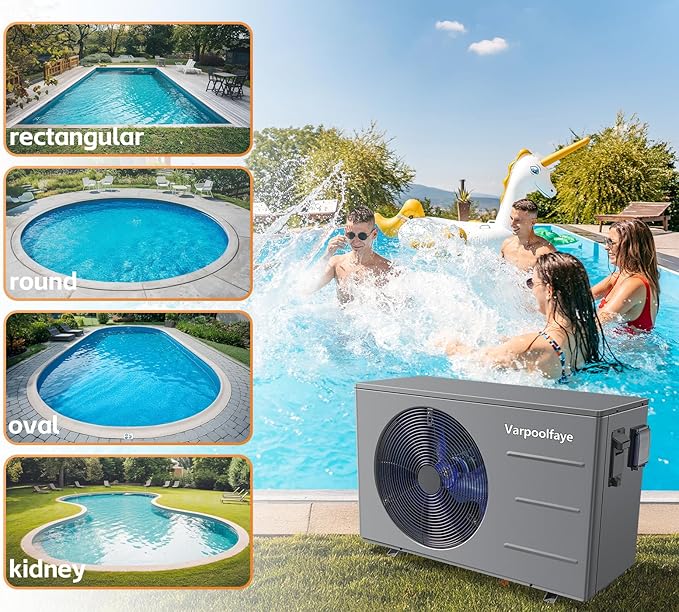30000 BTU Swimming Pool Heat Pump Pool Heater Above Ground 8000 Gallon Heating Cooling Electric Pool Heater For Inground Pool WiFi Control Schedule 120V