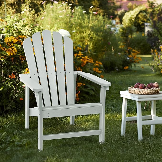 Stackable Adirondack Chair, Space Saving HDPE All-Weather Fire Pit Chairs for Outdoor Lawn Porch Deck