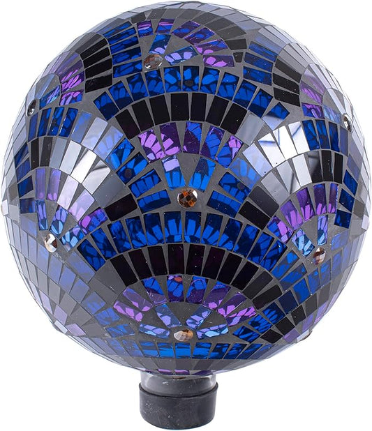Echo Valley 8279 Purple 10" Scallop Mosaic Globe, Outdoor Décor, Beautiful Eye-Catching Glass