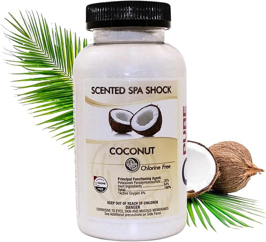 Coconut Aromatherapy Spa Shock for Hot Tubs & Spas | Non-Chlorine Oxidizing Hot Tub Shock Treatment | Compatible with Bromine Tablets & Chlorine | Neutralizes Odors & Clarifies Water (2 lbs)