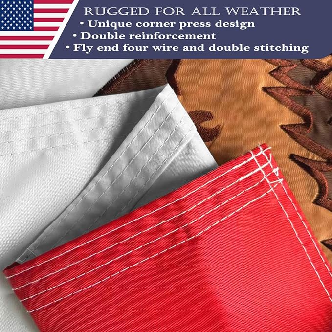 Double Sided Embroidery Californian State Flag 2x3 Outdoor Made In USA- Heavy Duty 340D Great Nylon Californian CA Flags Banners with 2 Brass Grommets
