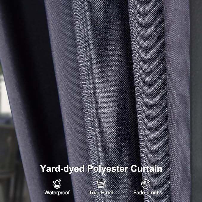 PURPLE LEAF 10' X 14' Hardtop Gazebo Aluminum Gazebo with Galvanized Steel Double Roof for Backyard Patio Lawn and Garden Curtains and Netting Included Navy Blue