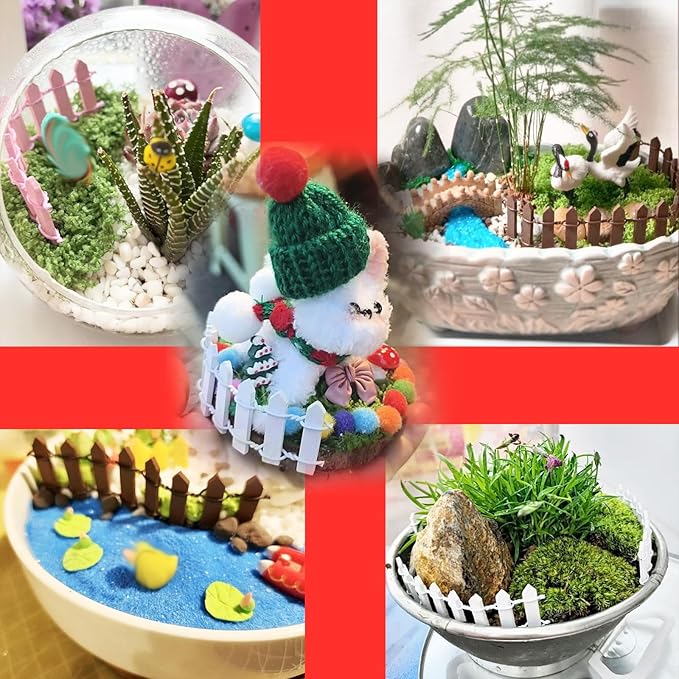 Miniature Fairy Garden Fence 35 Inches,Fairy Garden Accessories Outdoor Wood Picket Fence,DIY Flowerpot Decoration DIY Wood Picket Fence, Miniature Decoration Mini Ornament for Dollhouse