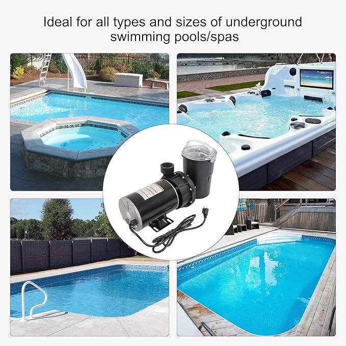 Pool Pumps Above Ground 1.0 motor HP W3SP1580 Power Flo LX Single Speed Swimming Pools Pump 115V,11.2A,60HZ,3450RPM for In-Ground Pool and Spa