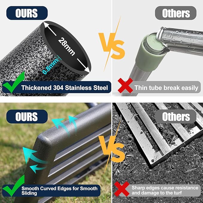 Extra Wide 30" Leveling Rake for Lawn Care - 60in Extendable Stainless Steel Handle with Ergonomic Grip | Professional Grass Leveling Tool for Golf Courses, Soccer Fields, Backyard Turf Maintenance
