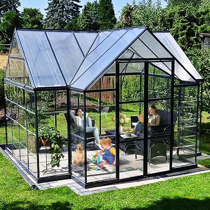 6 Pcs Polycarbonate Greenhouse Panels Polycarbonate Sheets Twin-Wall Roof Panels Waterproof UV Protected Clear Corrugated Plastic Roofing for Greenhouse Replacement(4' x 2' x 0.24'')