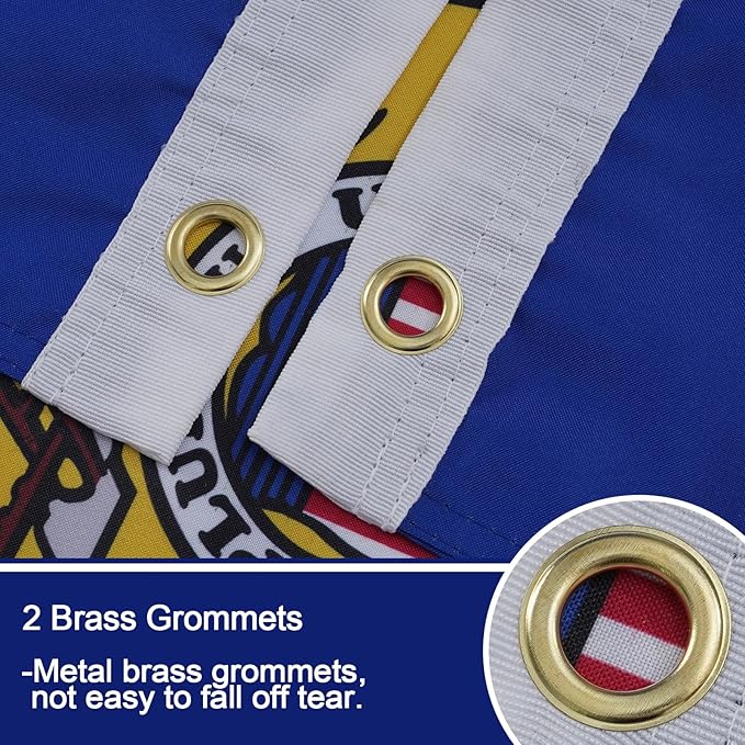 Bradford Wisconsin State Flag 3x5 Feet Outdoor, 3 Ply Polyester Double Sided Heavy Duty, WI Flag With 2 Brass Grommets for Outside House Long Lasting