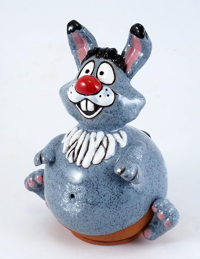 Ceramic Garden Decor - Bunny Lawn Stake - Outdoor Statue - Perfect, Unique Gifts for Gardeners Woman, Men, Yard Gifts - Handmade, Frostproof