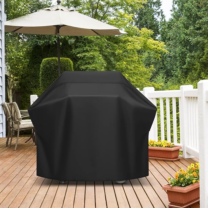 Arcedo 55 Inch Grill Cover for Outdoor Grill, Waterproof Fade Resistant BBQ Grill Cover, Weather Resistant Gas Grill Cover, Fits Weber, Charbroil, Nexgrill and More Grills, Black