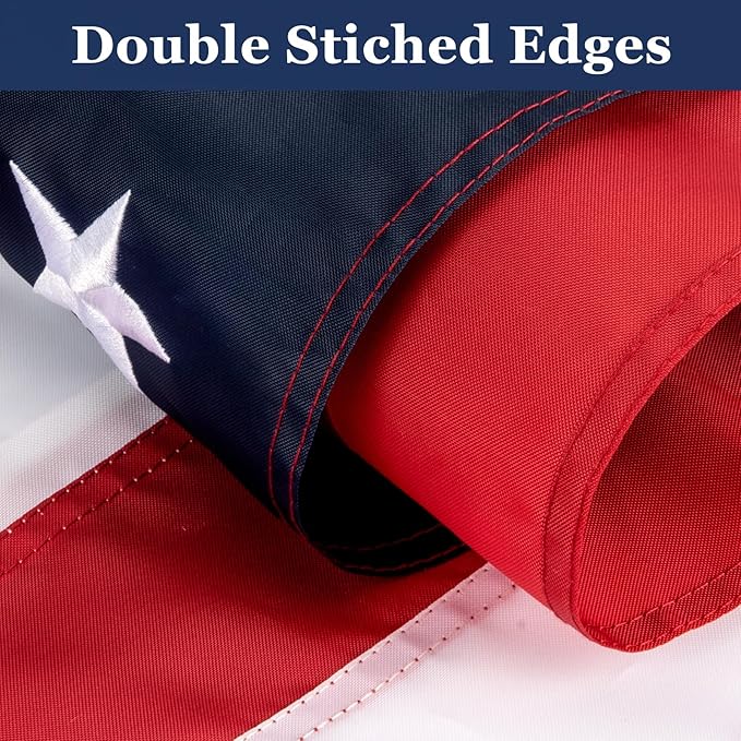 American Flags for Outside 2x3 Ft; American Flags 2x3 Outdoor Heavy Duty. Durable 250D Polyester US flags with Premium Embroidered Stars, Sewn Stripes, Brass Grommets, and Vibrant Colors.