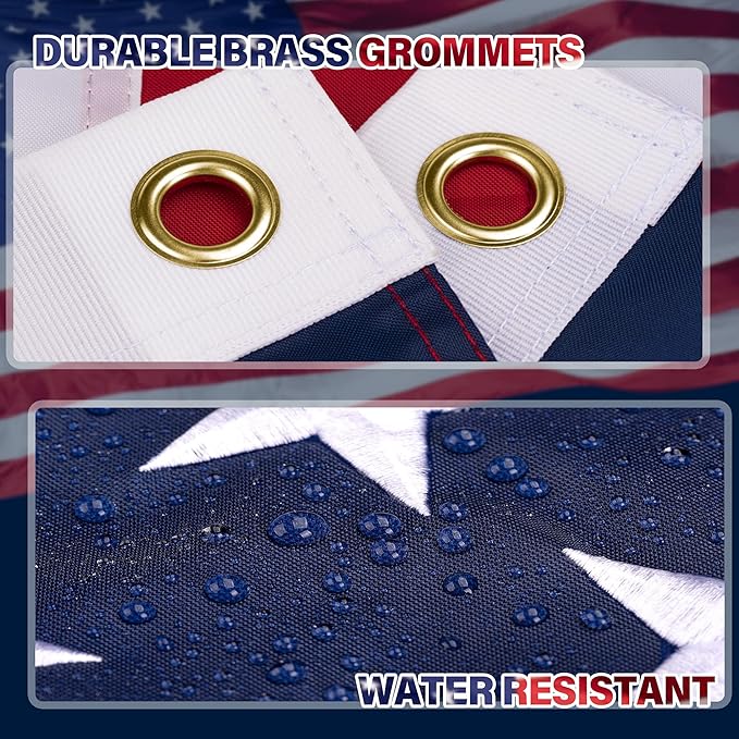 XIFAN Premium American Flag 2.5x4 Outdoor, Heavy Duty 210D Tough Polyester, Long Lasting US Flags for High Wind Outside with Embroidered Stars, Sewn Stripes, Brass Grommets