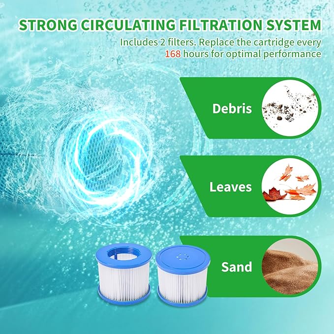 2 Person Inflatable Hot Tub with LED Lights, Oval Blow Up Portable Hot Tub, Leak-Proof PVC Outdoor Spa with 100 Strong Air Jets, Pump and Insulated Cover, Side Table, 75” X 47”X 25”
