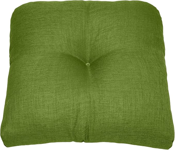 BrylaneHome Tufted Chair Cushion - 18" L x 17" W x 3" H - Patio & Outdoor - Patio & Outdoor - Water, Stain & Fade Resistant - Willow