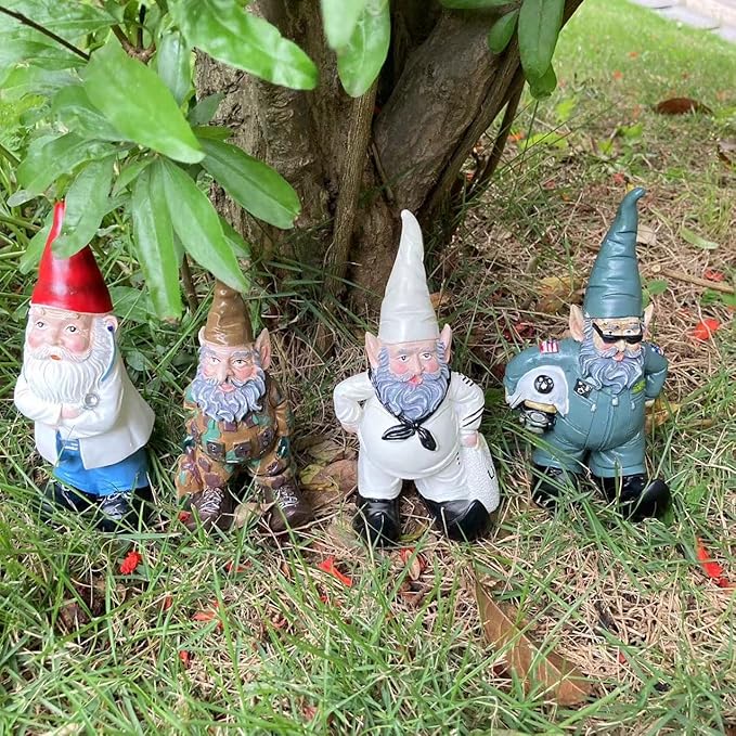Navy Sailor Garden Gnome Statue, Shipmate Gnome Figurine for Lawn Ornaments Indoor or Outdoor Decor Christmas Birthday Gift