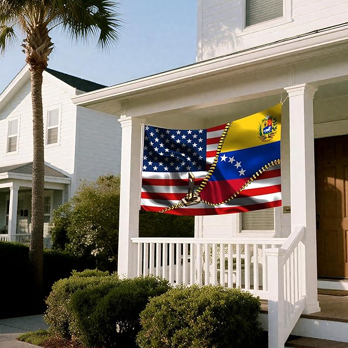 Vintage American America Usa Venezuela Venezuelan Flags For Outside Yard 3x5 Ft Double Sided Printed 100d Polyester Lightweight Garden Welcome Outdoor Banner Brass Grommets