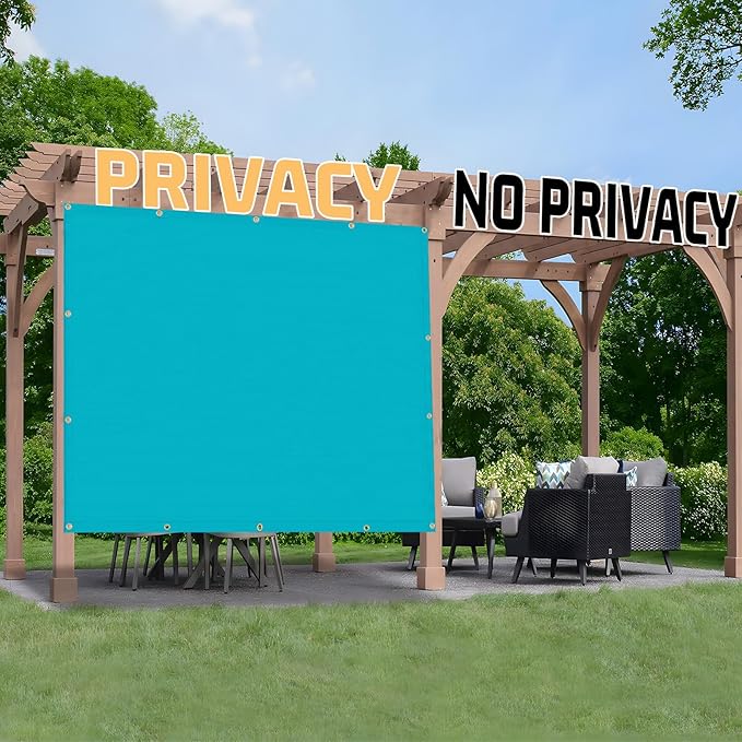 SUNNY GUARD Shade Cloth Custom Size 11x11 FT Sun Shade Screen Fabric Shade Cover Tarp with Grommets for Pergola Backyard Garden, Turquoise(We Customized)