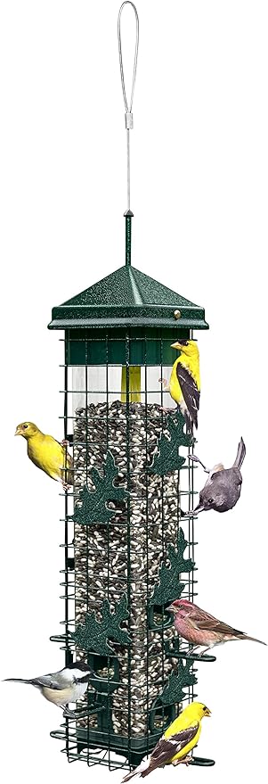Squirrel Solution200 Squirrel-proof Bird Feeder w/6 Feeding Ports, 3.4-pound Seed Capacity, Free Seed Funnel