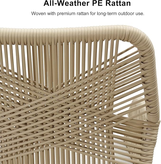 PURPLE LEAF 12 Pieces Outdoor Patio Dining Sets All-Weather PE Rattan Furniture Set with All Aluminum Frame Outdoor Table and Chairs Set for 10 People Lawn Garden Backyard Deck, Champagne