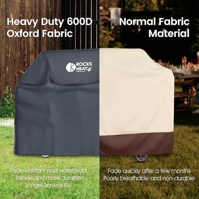 Grill Cover 58 inch Cover for Outdoor Grill 600D Heavy Duty BBQ Cover Waterproof, Weather Resistant & Fade Resistant Gas Grill Cover for Weber Charbroil Nexgrill Dyna-Glo Brinkmann