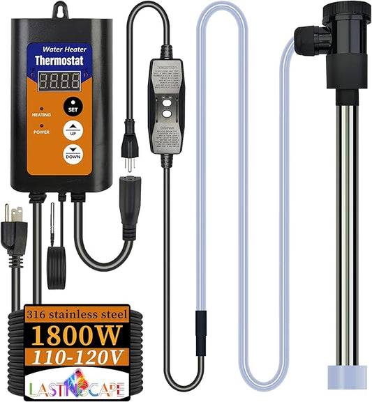 2000W Submersible Water Heater, Portable Electric Pool and Hot Tub immersion Water Heater with Thermostat and GFCI plug for Bathtubs, Baptistry, inflatable Pool, above ground Pool and spa