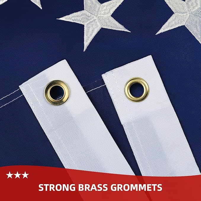 Betsy Ross Flag 3x5 Ft Deluxe Water Resistant Series 13 Stars Made From Heavy Duty Super Tough Spun Polyester/Embroidered Stars/Sewn Stripes/Brass Grommets,US Flags Perfect for Outside
