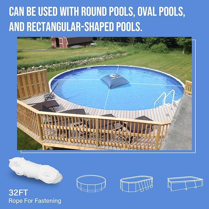 BEWAVE Pool Pillow, Winterizing Air Pillow for Above Ground Winter Swimming Pool Covers, 4 x 4 Ft