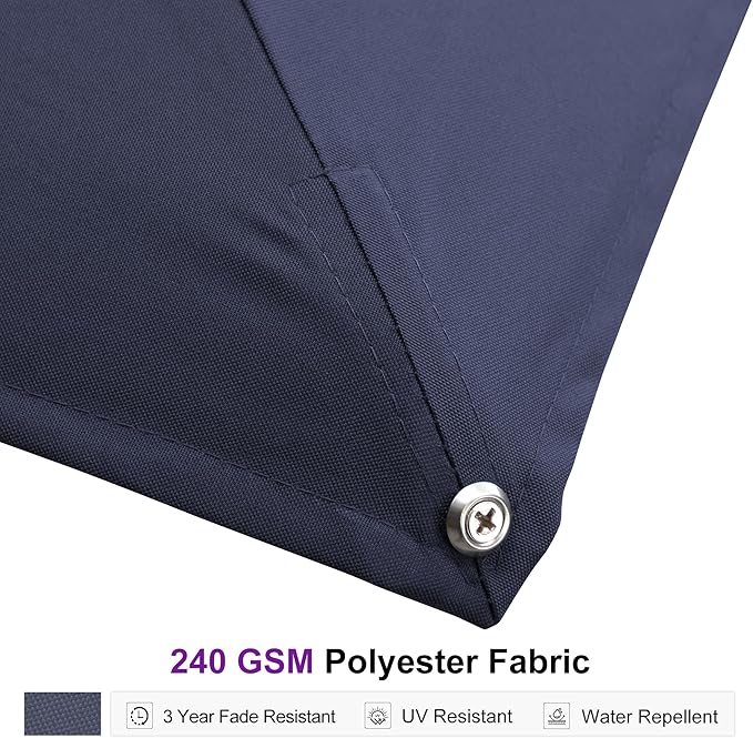 PURPLE LEAF 9' X 12' Rectangle Patio Umbrella Large Cantilever Outdoor Aluminum Offset Umbrella with 360-degree Rotation for Garden Deck Backyard Pool, Navy Blue